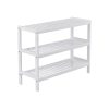 SONGMICS Bambusz Tárolópolc 3-Szintes Fehér Állvány