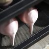 VASAGLE Ipari Stílusú Cipőtároló Állvány 3 Hálós Polccal Rusztikus Barna-Fekete