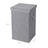 SONGMICS 85L Szövet Szennyestartó Kosár Mágneses Fedéllel Szürke