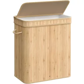   SONGMICS LCB063N01 szennyeskosár fedéllel bambusz természetes bézs 100 liter