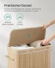 SONGMICS LCB063N01 szennyeskosár fedéllel bambusz természetes bézs 100 liter