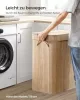 SONGMICS LCB063N01 szennyeskosár fedéllel bambusz természetes bézs 100 liter