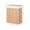 SONGMICS Bambusz Szennyestartó Kosár Levehető Fedéllel és Béléssel 100L Natúr