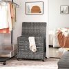 SONGMICS Rattan-Hatású Szennyestartó Kosár Görgőkkel Szürke