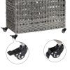 SONGMICS Rattan-Hatású Szennyestartó Kosár Görgőkkel Szürke