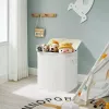 SONGMICS 150L 3 rekeszes szennyeskosár fedéllel bambusz fehér