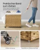 SONGMICS Rattan Hatású Szennyestartó Kosár 3 Rekesszel Természetes