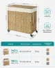 SONGMICS Rattan Hatású Szennyestartó Kosár 3 Rekesszel Természetes