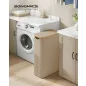   SONGMICS LCB506N02 Slim Szennyeskosár Fedéllel 65 L Oxford Szövet Bambusz Karamell Barna