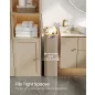   SONGMICS LCB506N02 Slim Szennyeskosár Fedéllel 65 L Oxford Szövet Bambusz Karamell Barna