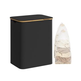   SONGMICS Kétrészes Szennyestartó Kosár Bambusz Fogantyúval Fekete