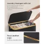   SONGMICS Premium 150L Háromrekeszes Szennyestartó Bambusz Fogantyúval Fekete