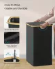 SONGMICS Premium 150L Háromrekeszes Szennyestartó Bambusz Fogantyúval Fekete