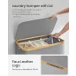   SONGMICS Premium 3-Rekeszes Szennyestartó Bambusz Fogantyúval Galambszürke