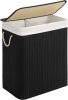 SONGMICS Bambusz Szennyestartó Dupla Rekesszel Fekete