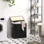   SONGMICS bambusz szennyeskosár fedéllel 100L 2 rekeszes fekete