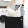 SONGMICS bambusz szennyeskosár fedéllel 100L 2 rekeszes fekete