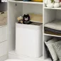   SONGMICS Bambusz Szennyeskosár Fedéllel 2 Rekeszes Fehér 100L