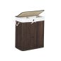 SONGMICS Bambusz Szennyestartó Dupla Rekesszel Barna