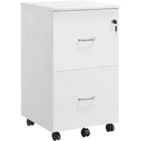   VASAGLE Mobil Irattartó Szekrény Fehér 2-Fiókos Zárható