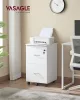 VASAGLE Mobil Irattartó Szekrény Fehér 2-Fiókos Zárható