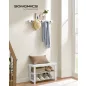   SONGMICS 4-az-1-ben Előszobai Állvány Fehér Cipőspolccal és Akasztóval