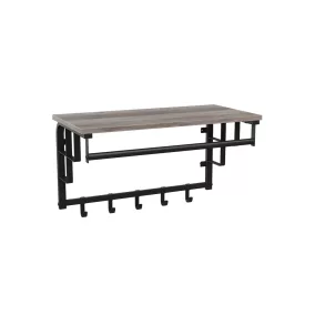   VASAGLE Daintree Fali Fogas Polccal Ipari Stílusú Szürke-Fekete