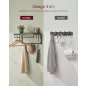 VASAGLE 3-az-1-ben Fali Fogas Polccal Antracit-Fekete