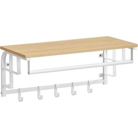 VASAGLE 3-az-1-ben Fali Fogas Polccal Arany Tölgy-Fehér