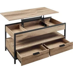   VASAGLE LCT209K02 dohányzóasztal emelhető asztaplappal tevebarna és tintafekete