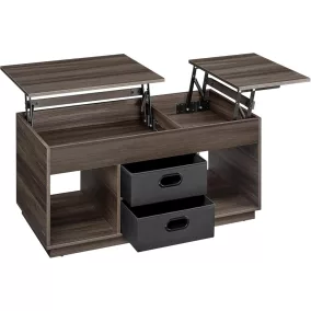   VASAGLE Modern Állítható Magasságú Dohányzóasztal Kőris Barna