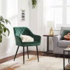 SONGMICS Luxus Bársony Étkezőszék Zöld Steppelt Kárpitozással