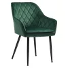 SONGMICS Luxus Bársony Karfás Szék Szett Rombusz Mintával Zöld