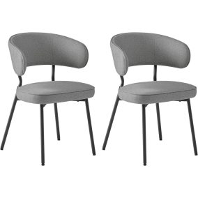   VASAGLE Modern Étkezőszék Szett Sötétszürke Kárpittal és Fém Lábakkal