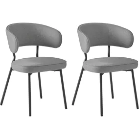   VASAGLE Modern Étkezőszék Szett Sötétszürke Kárpittal és Fém Lábakkal