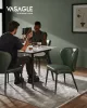VASAGLE EKHO Kárpitozott Étkezőszék Szett Mid-Century Modern PU Bőr Erdőzöld