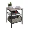 VASAGLE INDESTIC Ipari Kisasztal Állítható Polcokkal Szürkésbarna-Fekete