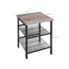 VASAGLE INDESTIC Ipari Kisasztal Állítható Polcokkal Szürkésbarna-Fekete