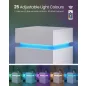   VASAGLE LED Éjjeliszekrény 3 Fiókos Fehér Állítható Színű Világítással