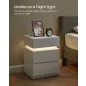   VASAGLE LED Éjjeliszekrény 3 Fiókos Fehér Állítható Színű Világítással