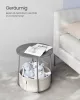 VASAGLE Modern Kerek Kisasztal Tárolókosárral Cement Szürke-Fehér