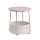 VASAGLE Modern Kerek Kisasztal Tárolókosárral Pasztell Rózsaszín-Fehér