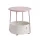 VASAGLE Modern Kerek Kisasztal Tárolókosárral Pasztell Rózsaszín-Fehér