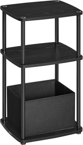 SONGMICS HOME Ipari Stílusú Kisasztal Tárolókosárral Fekete