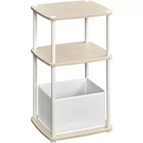 SONGMICS HOME Modern Kisasztal Tárolópolcokkal Bézs