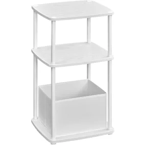   SONGMICS HOME Modern Kisasztal 3 Tárolópolccal és Textil Kosárral Hófehér