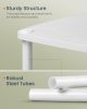 SONGMICS HOME Modern Kisasztal 3 Tárolópolccal és Textil Kosárral Hófehér