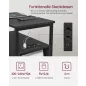   VASAGLE Éjjeliszekrény Beépített Elosztóval 2 Fiókkal Antracitszürke Klasszikus Fekete