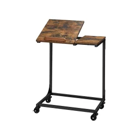   VASAGLE Dönthető Laptopasztal Acél Vázzal Vintage Barna-Fekete