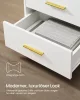 VASAGLE Custos Collection Éjjeliszekrény LED Világítással és Töltőállomással Felhőfehér